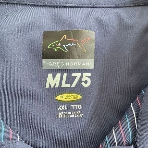 Greg Norman Performance Fabric Stripe Golf Polo Shirt Blue XXL - Picture 3 of 6